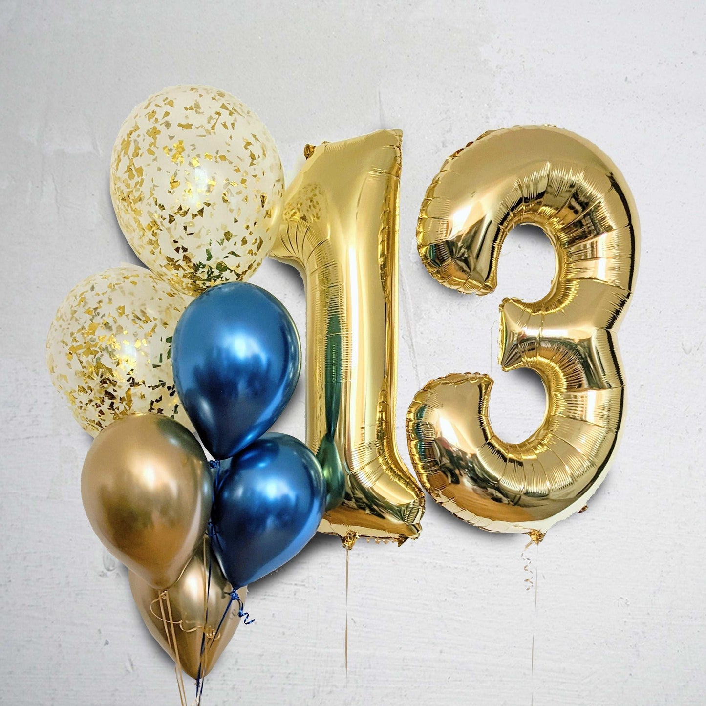 White gold and confetti balloons