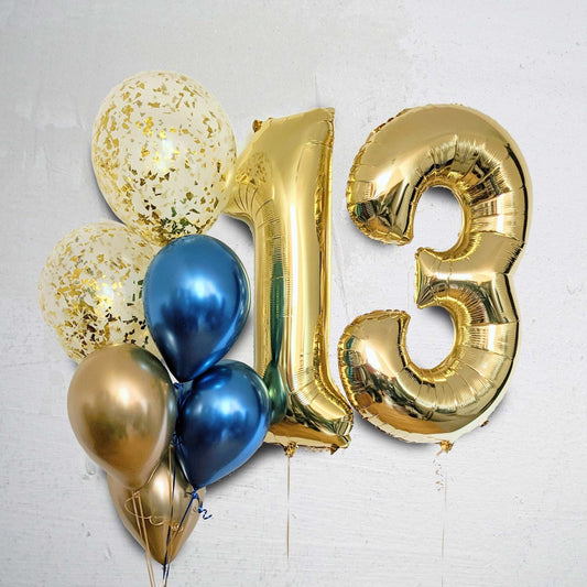 White gold and confetti balloons