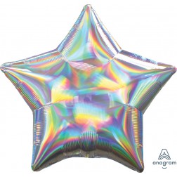 Star - Holographic Iridescent Silver - Balloon Shop