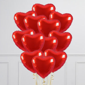 12 Bunch of Red Hearts - Balloon Shop