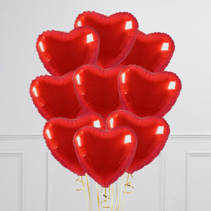 9 Bunch of Red Hearts - Balloon Shop