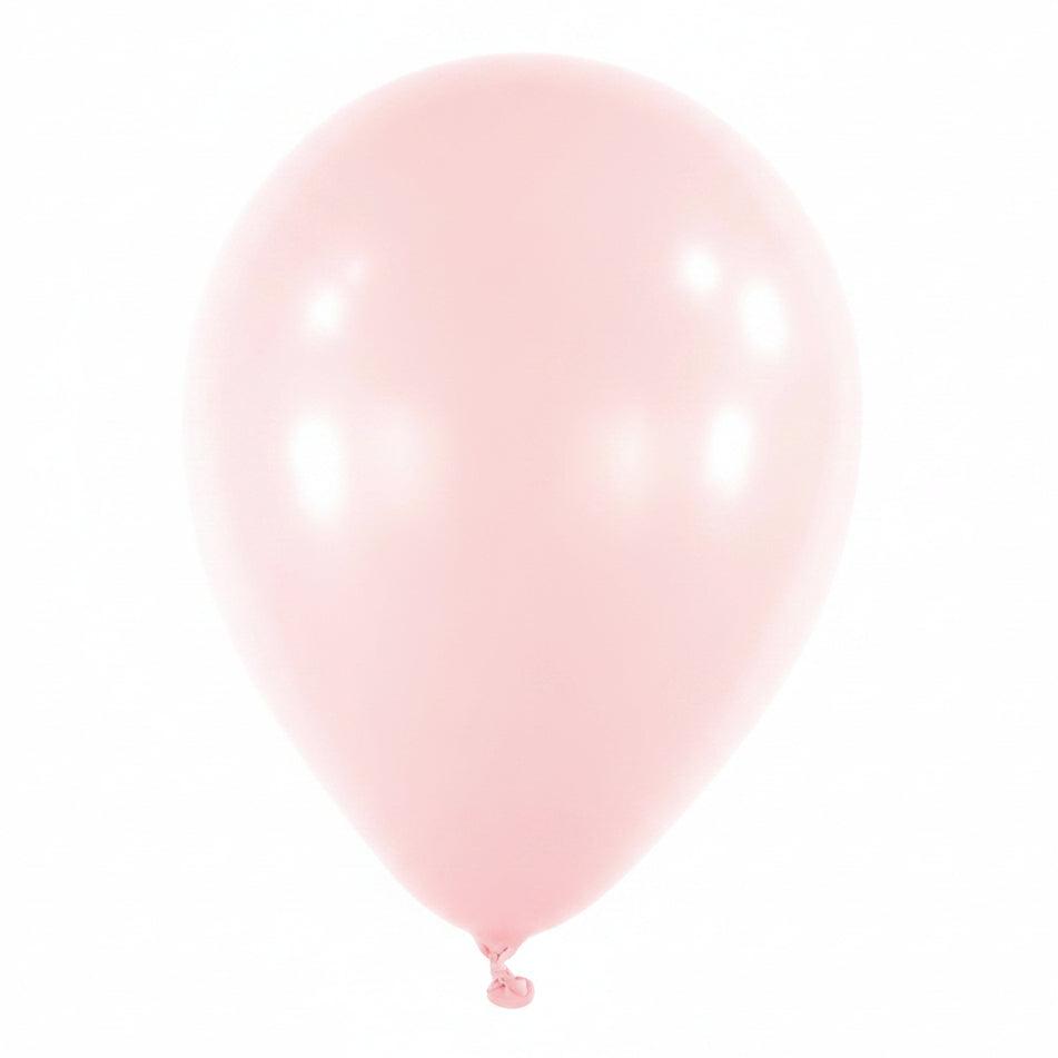 Single pink balloon on a white background