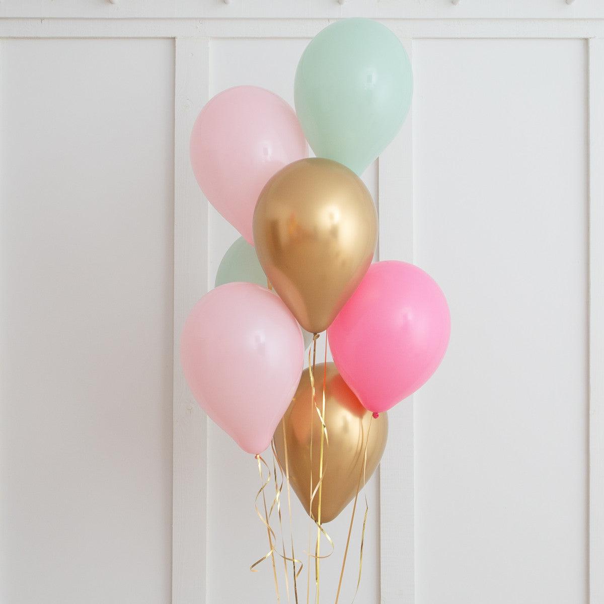 Pastels and Gold Bouquet - Balloon Shop