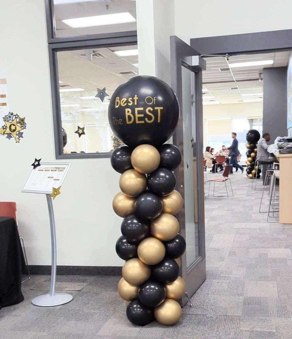 Column- Spiral Design/ Round Topper - Balloon Shop