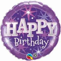 Birthday Purple Sparkle - Balloon Shop
