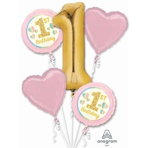 1st Birthday Bouquet - Girl - Balloon Shop