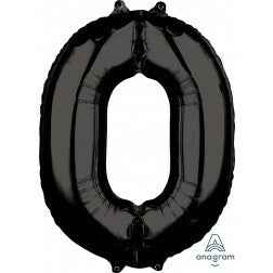 Number 0 - Black - Balloon Shop