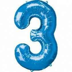 Number 3 - Blue - Balloon Shop