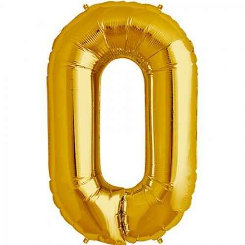 Number 0 - Gold - Balloon Shop