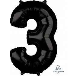 Number 3 - Black - Balloon Shop
