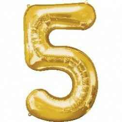 Number 5 - Gold - Balloon Shop