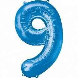 Number 9 - Blue - Balloon Shop