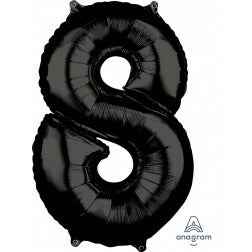 Number 8 - Black - Balloon Shop