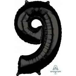 Number 9 - Black - Balloon Shop