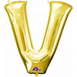 Letter V - Gold - Balloon Shop