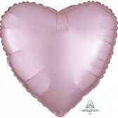 Heart - Pastel Pink Satin - Balloon Shop