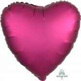 Heart - Pomegranate Satin - Balloon Shop