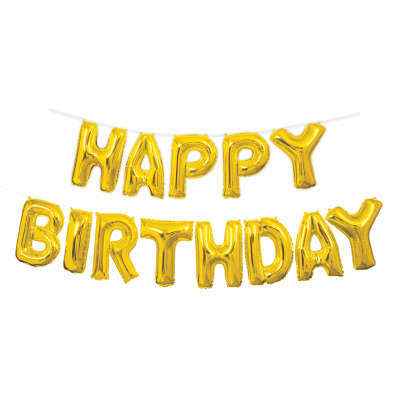 Happy Birthday Banner -Gold