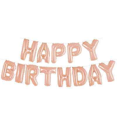 Happy Birthday Banner - Rose gold - Balloon Shop