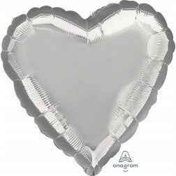 Heart - Silver Metallic - Balloon Shop