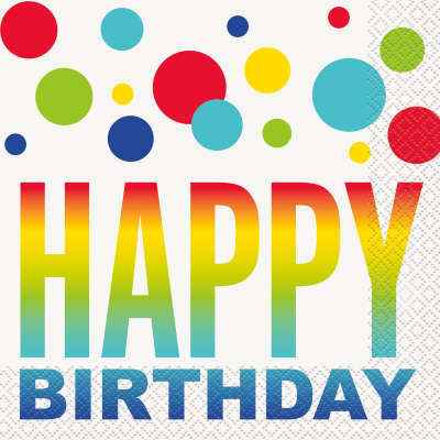 Napkins - Rainbow HBD - Balloon Shop