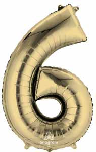 Number 6 - White Gold - Balloon Shop