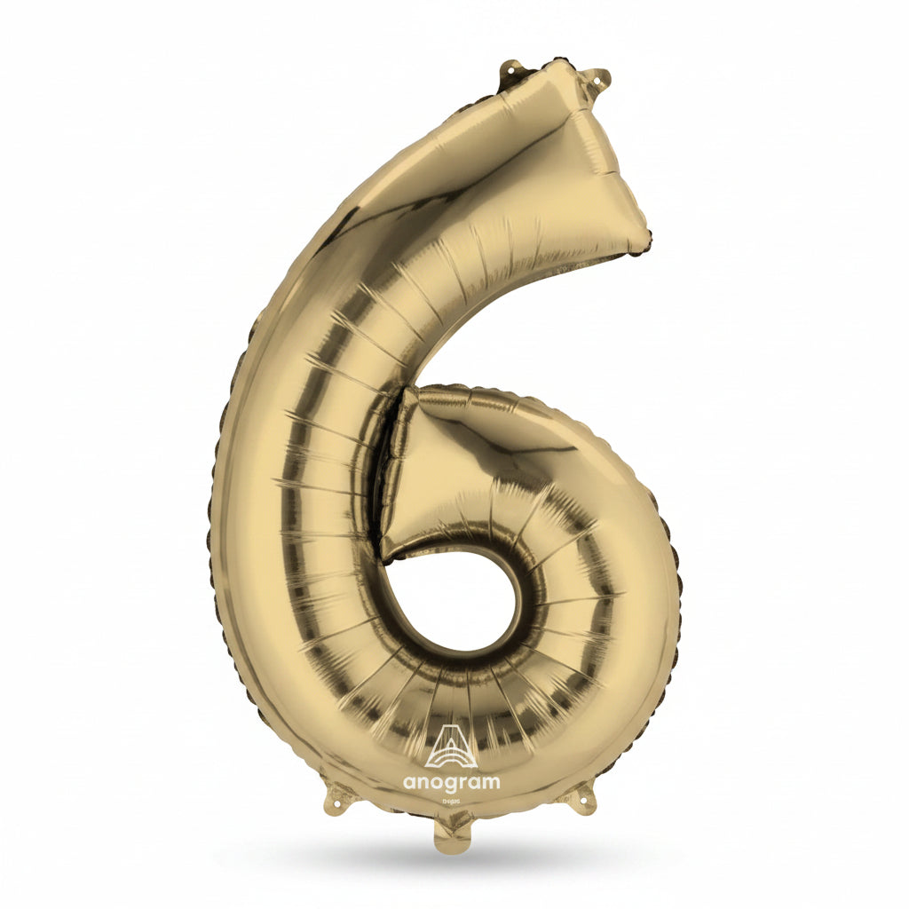 Number 6 - White Gold - Balloon Shop