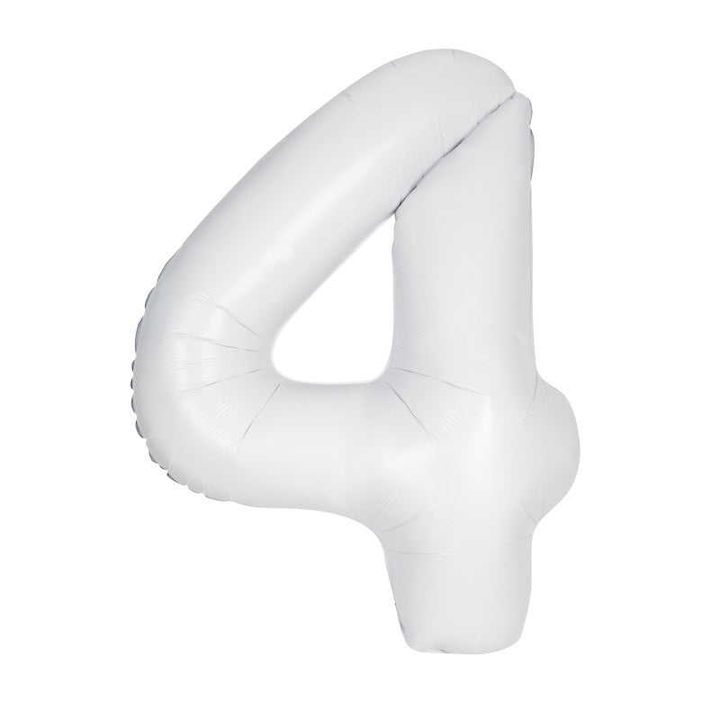 Number 4 - White - Balloon Shop
