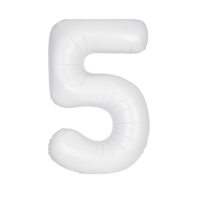 Number 5 - White - Balloon Shop