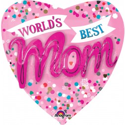 World's Best Mom Jumbo Heart - Balloon Shop