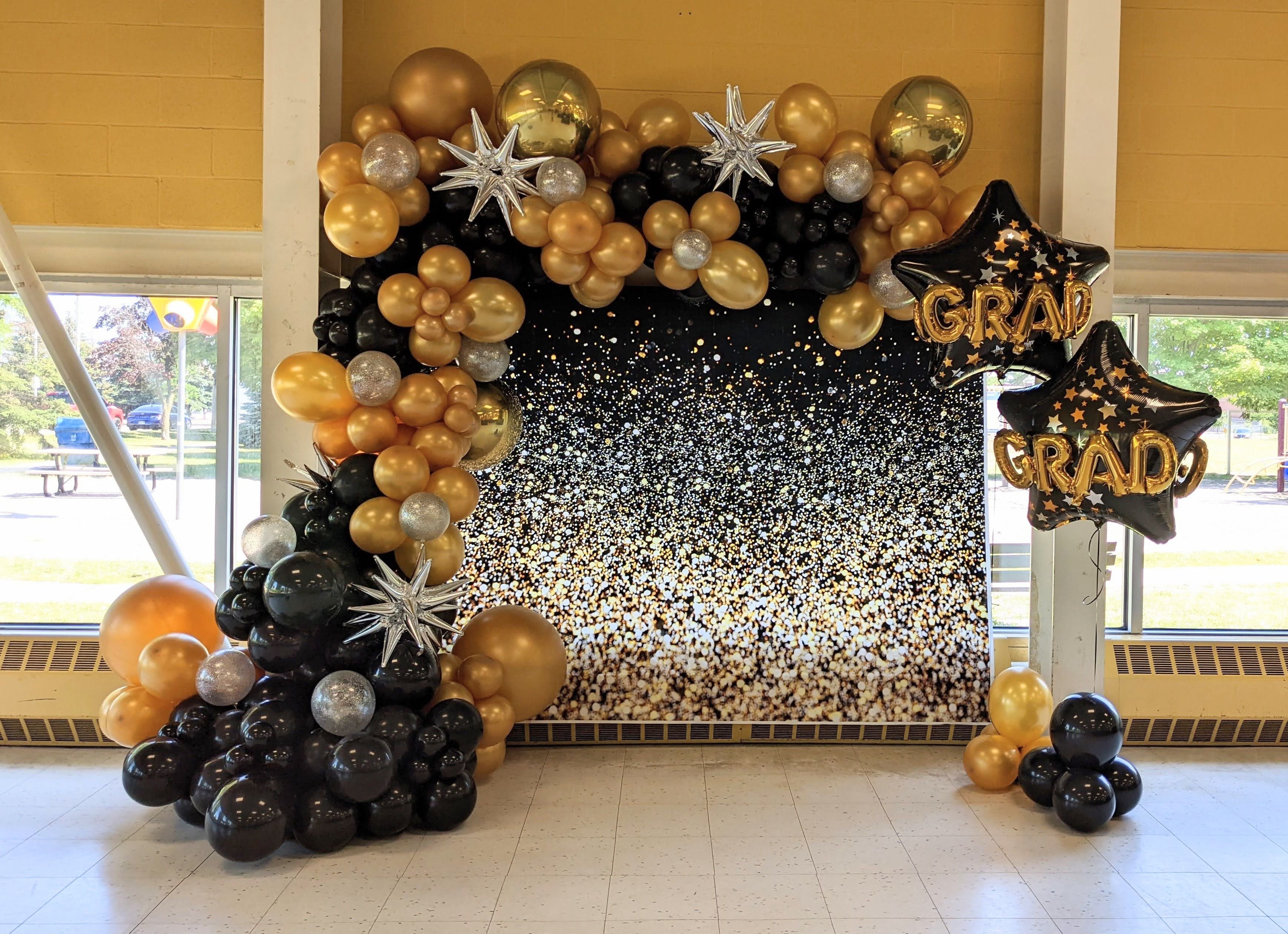 Graduation Balloon Decorations Graduating Gold And Burgundy Balloon