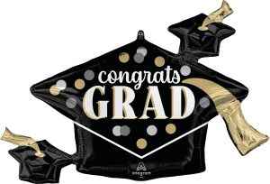 Congrats Grad Polka Dot Satin