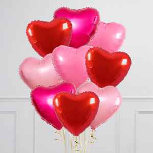9 Bunch of Red and Pink Hearts