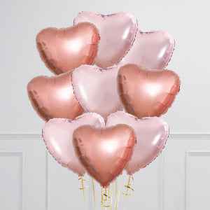 9 Bunch of Rose Gold and Pink Hearts