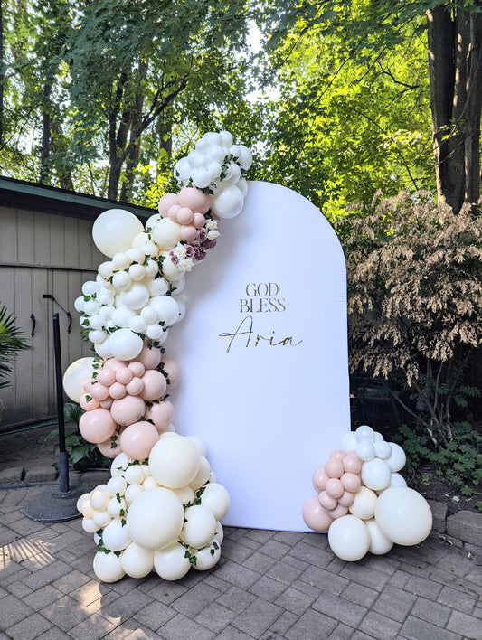 Single Backdrop with Organic Balloon Garland