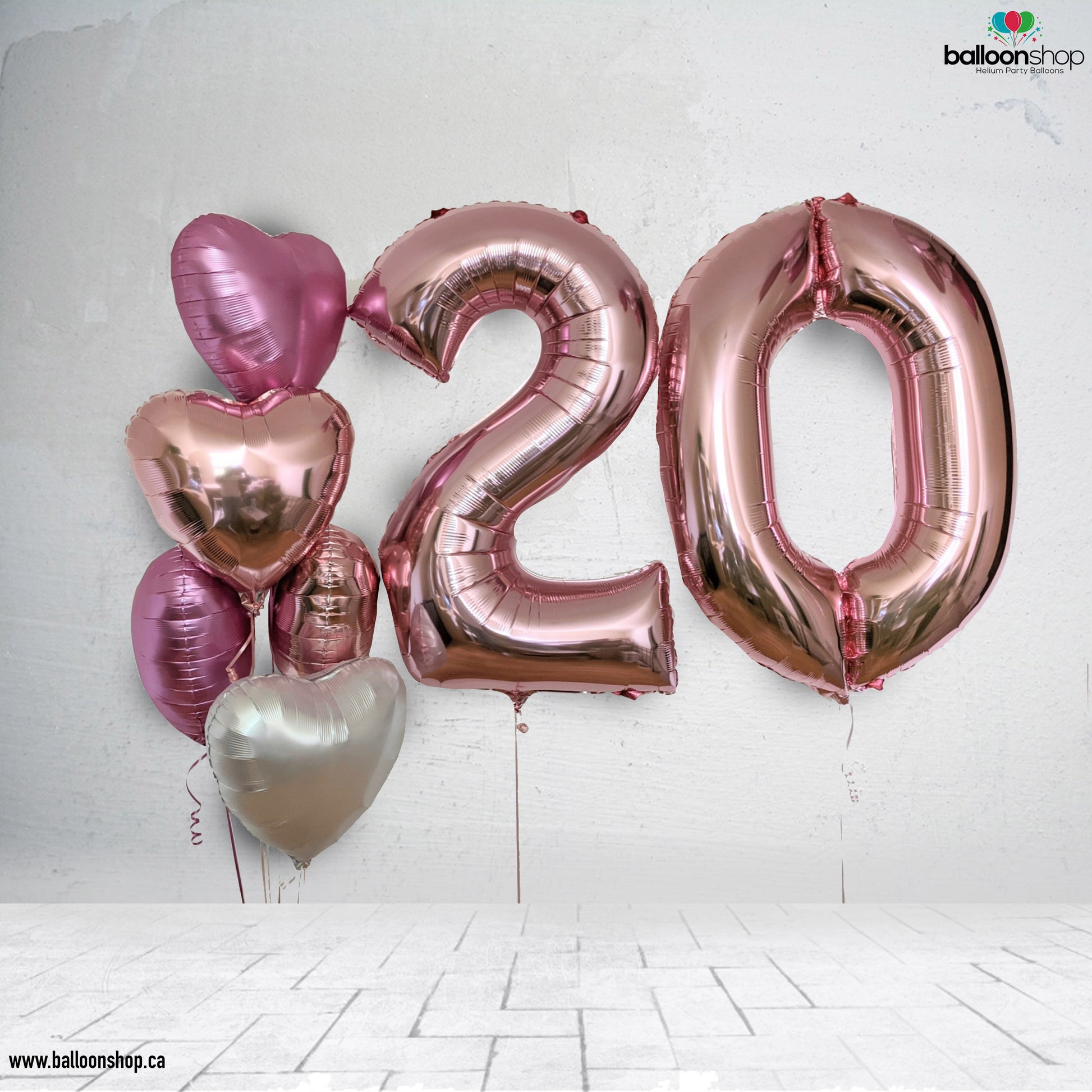 20th birthday balloons heart shape balloons
