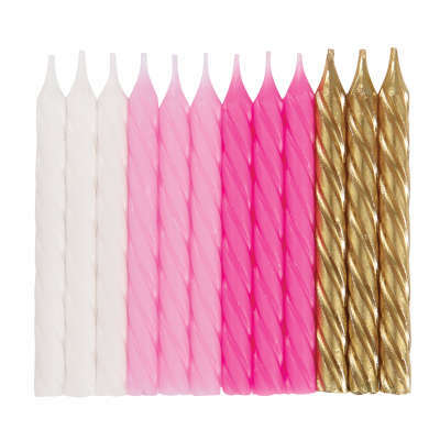 Candles - Pink, Gold, White