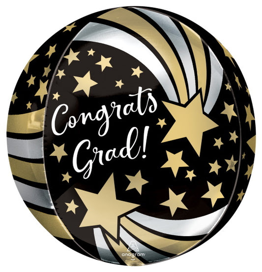 Congrats Grad Foil Orbz Shape Balloon