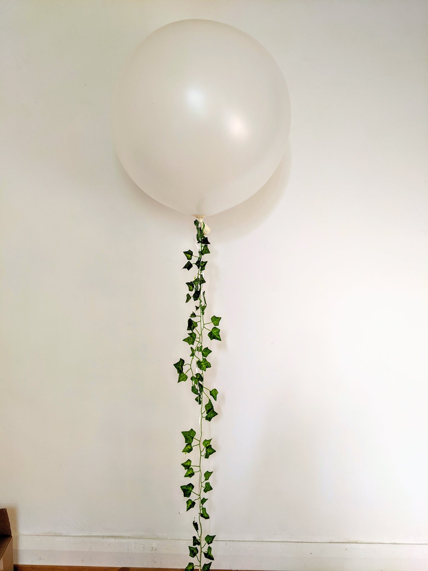 Jumbo White Balloon with Ivy Tassel